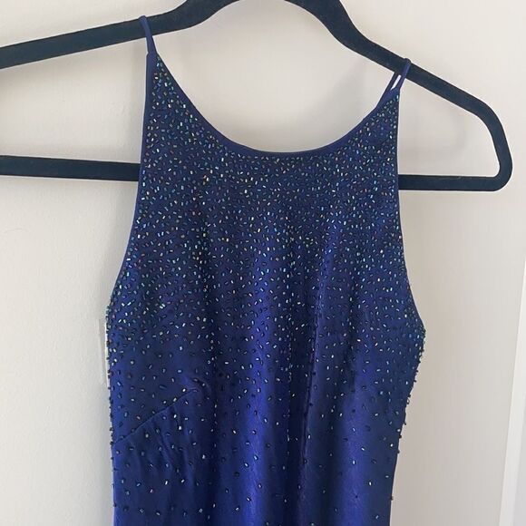 Cachet royal blue beaded evening gown, size 4 1580 - Picture 2 of 12